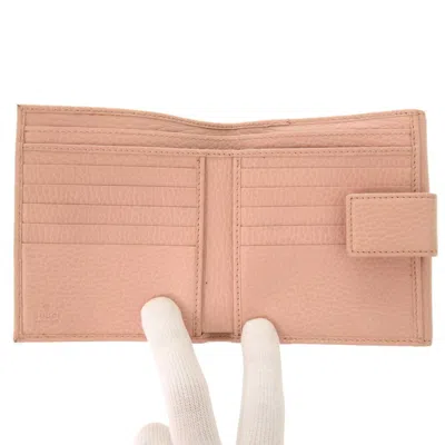 Pre-owned Gucci Pink Leather Wallet (bi-fold) ()