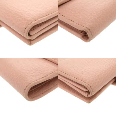 Pre-owned Gucci Pink Leather Wallet (bi-fold) ()