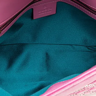 Pre-owned Gucci Pink Velvet Shoulder Bag ()