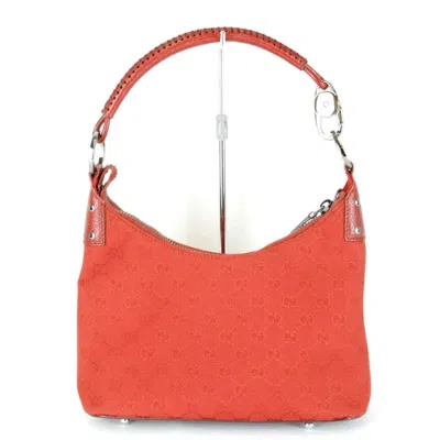 Pre-owned Gucci Red Color Gg Canvas Shoulder Bag ()