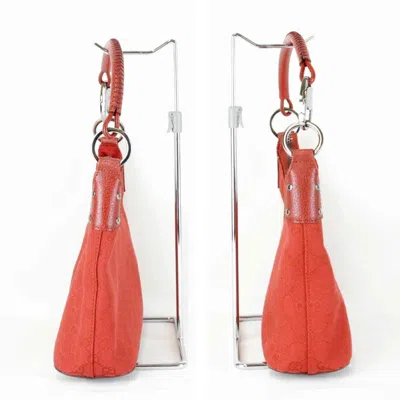Pre-owned Gucci Red Color Gg Canvas Shoulder Bag ()
