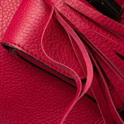Pre-owned Gucci Red Color Bamboo Backpack ()
