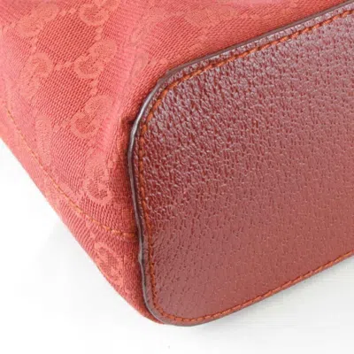 Pre-owned Gucci Red Color Gg Canvas Shoulder Bag ()