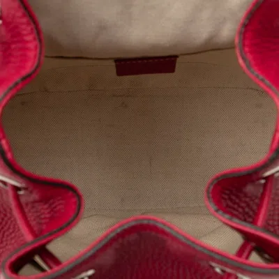 Pre-owned Gucci Red Color Bamboo Backpack ()