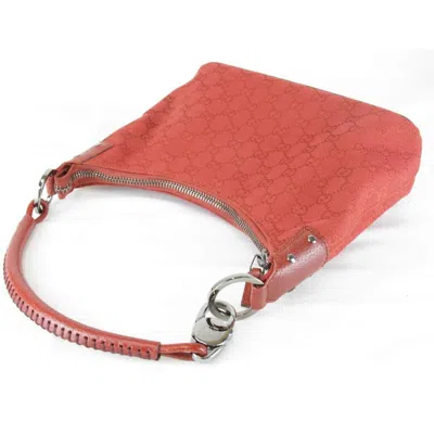 Pre-owned Gucci Red Color Gg Canvas Shoulder Bag ()