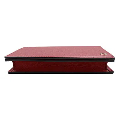 Pre-owned Gucci Red Color Leather Chain/shoulder Wallet ()