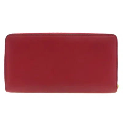 Pre-owned Gucci Red Color Leather Long Wallet (bi-fold) ()