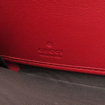 Pre-owned Gucci Red Color Leather Long Wallet (bi-fold) ()