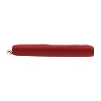 Pre-owned Gucci Red Color Leather Long Wallet (bi-fold) ()