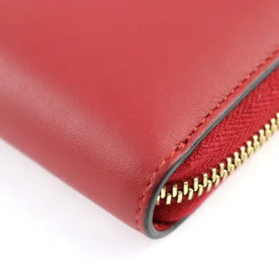 Pre-owned Gucci Red Color Leather Long Wallet (bi-fold) ()