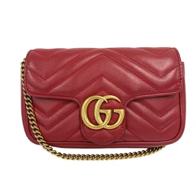 Pre-owned Gucci Red Color Leather Shoulder Bag ()