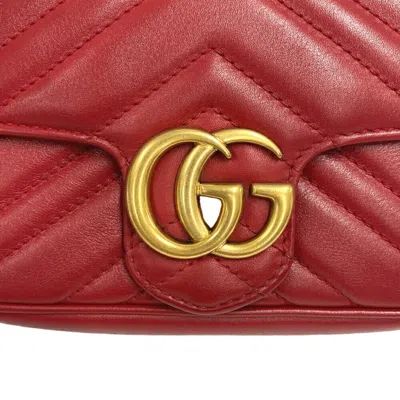 Pre-owned Gucci Red Color Leather Shoulder Bag ()
