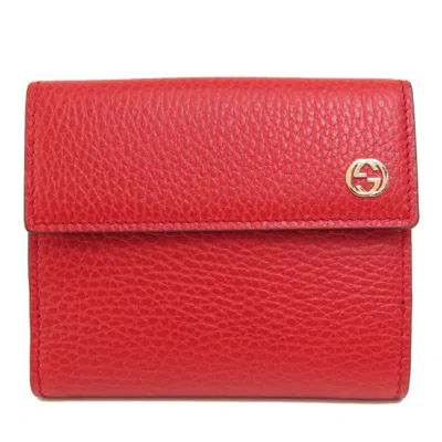 Pre-owned Gucci Red Color Leather Wallet (bi-fold) ()