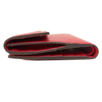 Pre-owned Gucci Red Color Leather Wallet (bi-fold) ()