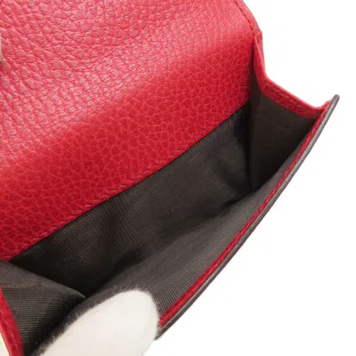 Pre-owned Gucci Red Color Leather Wallet (bi-fold) ()