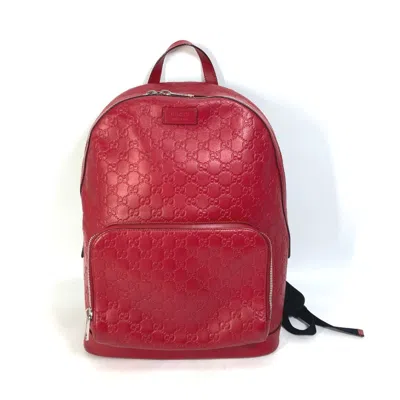 Pre-owned Gucci Red Leather Backpack ()
