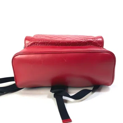 Pre-owned Gucci Red Leather Backpack ()