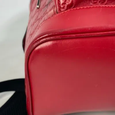 Pre-owned Gucci Red Leather Backpack ()