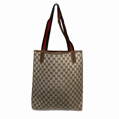 Pre-owned Gucci Sherry Line Brown Pvc Leather Tote Bag ()