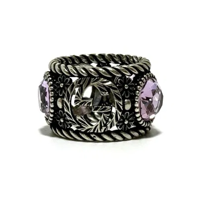 Pre-owned Gucci Silver Rhinestone Silver 925 Band Ring ()