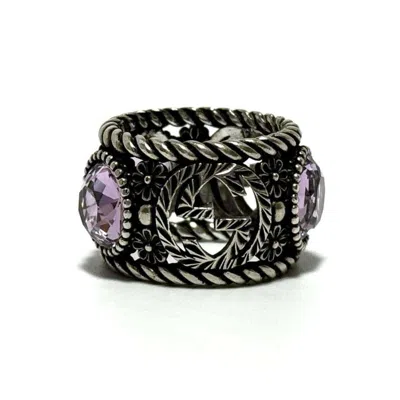 Pre-owned Gucci Silver Rhinestone Silver 925 Band Ring ()