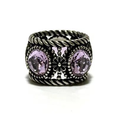 Pre-owned Gucci Silver Rhinestone Silver 925 Band Ring ()