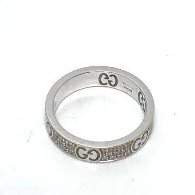 Pre-owned Gucci Silver White Gold (18k) Band Ring ()