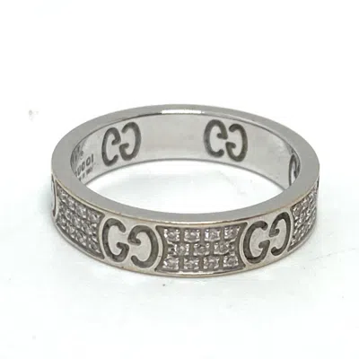 Pre-owned Gucci Silver White Gold (18k) Band Ring ()