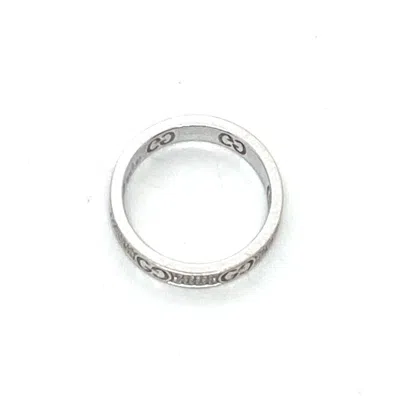 Pre-owned Gucci Silver White Gold (18k) Band Ring ()