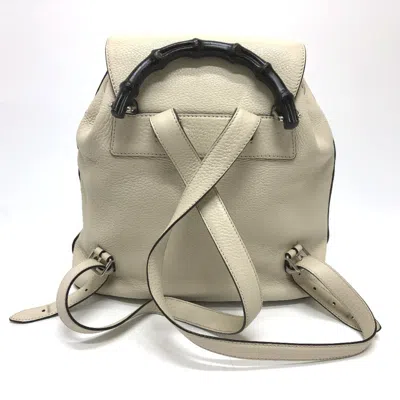 Pre-owned Gucci White Leather Backpack ()