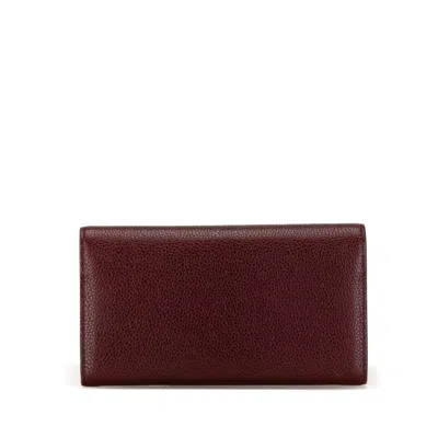Pre-owned Gucci Wine Leather Long Wallet (bi-fold) ()