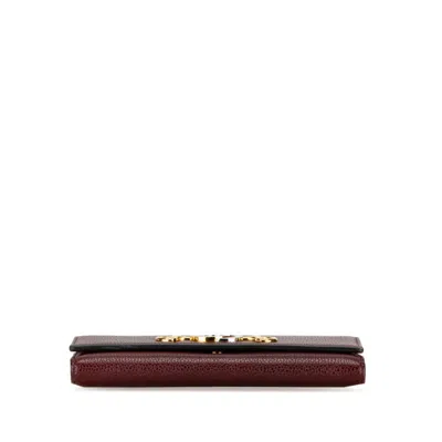 Pre-owned Gucci Wine Leather Long Wallet (bi-fold) ()
