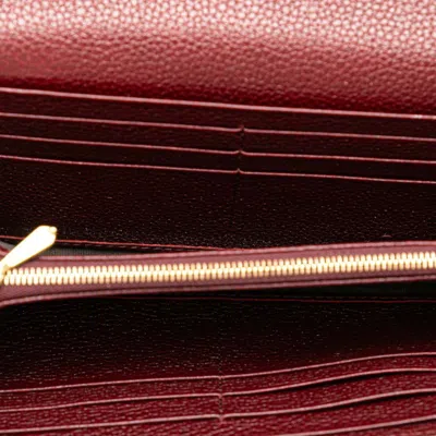 Pre-owned Gucci Wine Leather Long Wallet (bi-fold) ()
