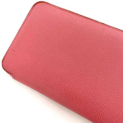 Pre-owned Hermes Azap Pink Togo Leather Long Wallet (bi-fold) ()