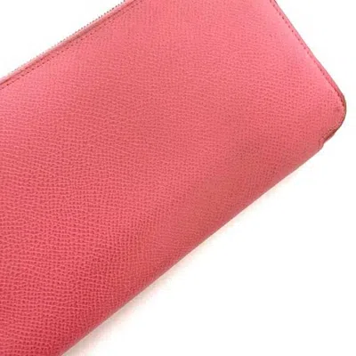 Pre-owned Hermes Azap Pink Togo Leather Long Wallet (bi-fold) ()