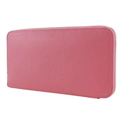 Pre-owned Hermes Azap Rose Azalee Epsom Leather Coin Purse/coin Case ()