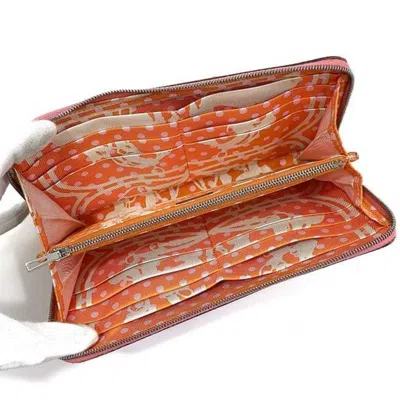 Pre-owned Hermes Azap Pink Togo Leather Long Wallet (bi-fold) ()