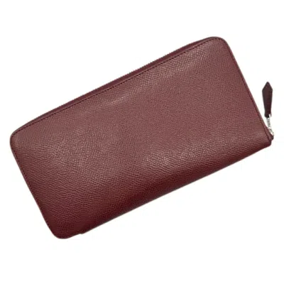 Pre-owned Hermes Azap Rouge H Epsom Leather Long Wallet (bi-fold) ()