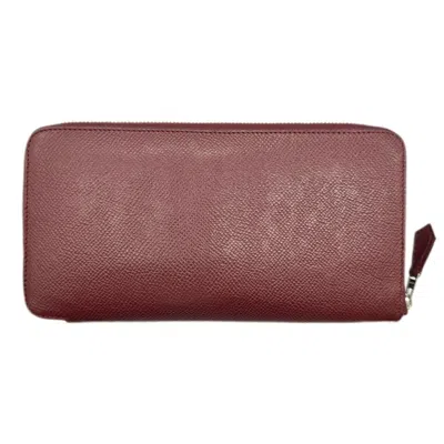 Pre-owned Hermes Azap Rouge H Epsom Leather Long Wallet (bi-fold) ()