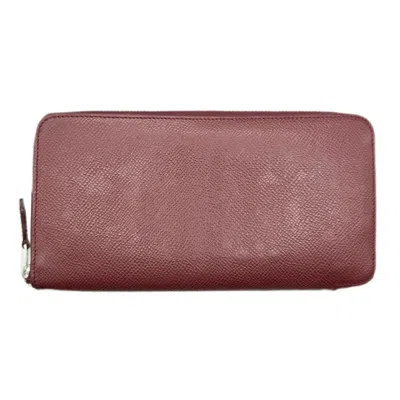 Pre-owned Hermes Azap Rouge H Epsom Leather Long Wallet (bi-fold) ()