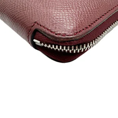 Pre-owned Hermes Azap Rouge H Epsom Leather Long Wallet (bi-fold) ()