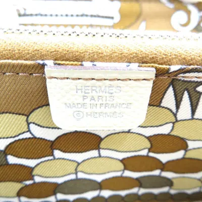 Pre-owned Hermes Azap White Epsom Leather Coin Purse/coin Case ()