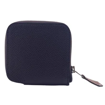 Pre-owned Hermes Beige Brown Leather Coin Purse/coin Case () In Beige, Brown