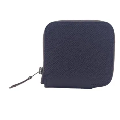 Pre-owned Hermes Beige Brown Leather Coin Purse/coin Case () In Beige, Brown