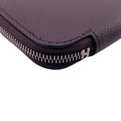 Pre-owned Hermes Beige Brown Leather Coin Purse/coin Case () In Beige, Brown