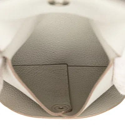 Pre-owned Hermes Beige Ivory Epsom Leather Coin Purse/coin Case () In Beige, Ivory