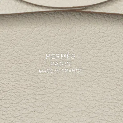 Pre-owned Hermes Beige Ivory Epsom Leather Coin Purse/coin Case () In Beige, Ivory