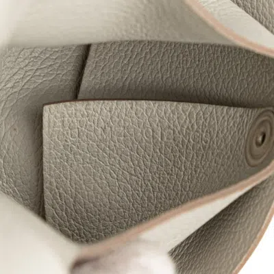 Pre-owned Hermes Beige Ivory Epsom Leather Coin Purse/coin Case () In Beige, Ivory