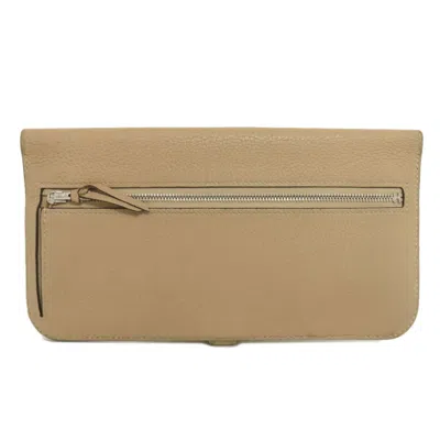Pre-owned Hermes Beige Long Wallet (bi-fold) ()