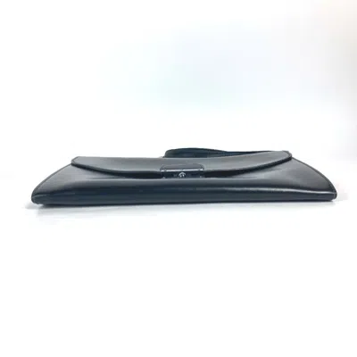 Pre-owned Hermes Black Box Calf Leather Clutch Bag Pouch ()